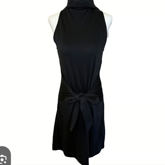NWT Vince.  Mock Neck Sleeveless Front Tie Dress     Size M - Picture 2 of 10